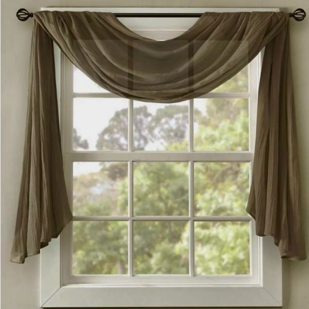 Madison Park Taupe Window Scarf